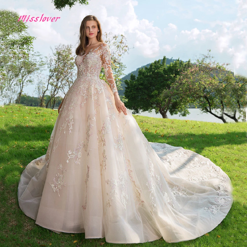 Шелковистая органза Vestido De Noiva винтажное кружевное ТРАПЕЦИЕВИДНОЕ свадебное платье невесты Новое свадебное платье с горловиной лодочка Иллюзия Robe de mariee