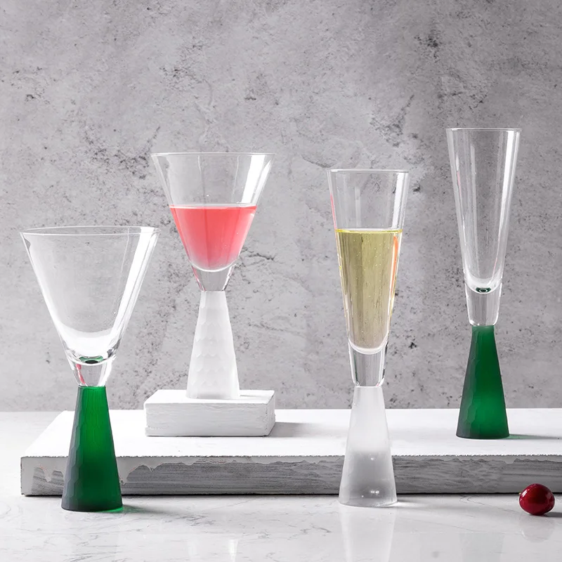 

Luxuries Crystal Electroplating Wedding Champagne Coupes Saucer Best Red Wine Glass Bar Cocktail Cup Diamond Creative Goblet