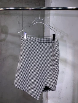 

2020 summer new women plaid asymmetrical skirt female casual fashion skirt ddxgz3 7.28