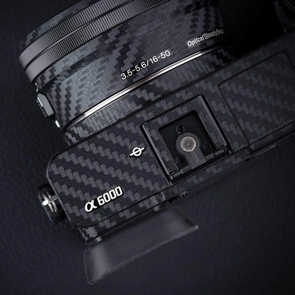 Корпус камеры и объектив углеродного волокна пленка Комплект для Sony A6000 и 16-50 мм наклейки для объектива для украшения камеры s