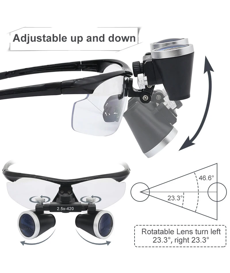 lupas 2.5x 3.5x lupa binocular conduziu a