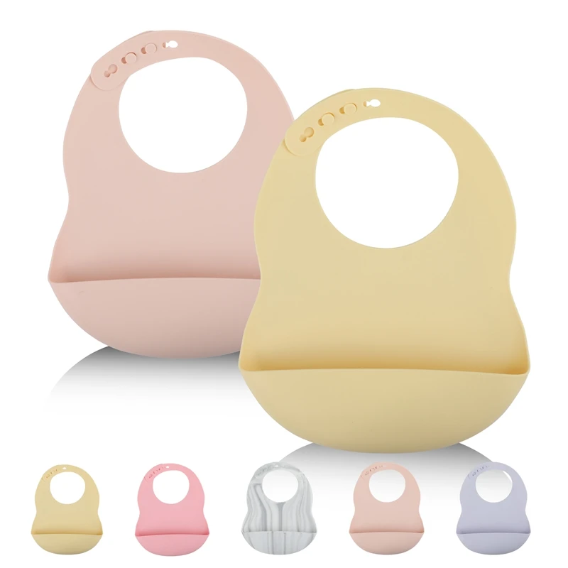 Silicone Bibs Baby Stuff Waterproof Soft Adjustable Newborn Drooling Aprons Breastplate Baby Bibs Burp Cloths Feeding Tools 1pc