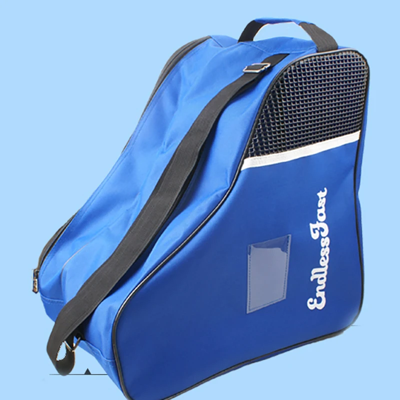Professional Skate Bag Backpack Increase Capacity Roller Figure Skating Storage Bag Shoulder Pink Blue For Children Adult