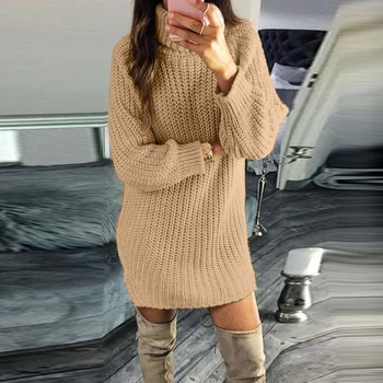 

Autumn Sweater Women Pullover Turtleneck Solid Color Sweater Slim Fashion Knitted Sweater Winter Women Long Sweaters