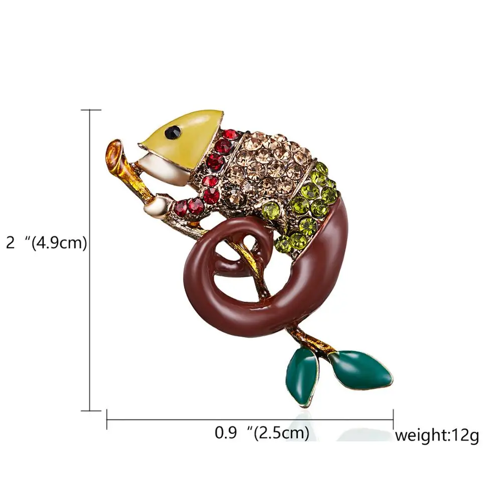 Модная разноцветная брошь в виде животных ручной работы, милые Стразы, собака, змея, ящерица, ежик, краб, пальто, сумка со значком, модные ювелирные изделия, брошь, подарок - Окраска металла: Lizard