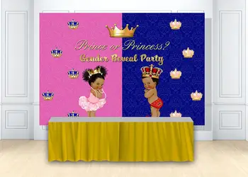 

Backdrop for Photography Prince or Princess Royal Gender Reveal Photo Background Party Decoration Banner Baby Shower W-2031
