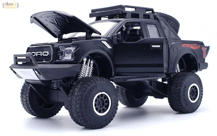 1:32 Сплав автомобиль для Ford F150 Raptor пикап игрушка Diecasts игрушечный Транспорт модель автомобиля звук и светильник и раздвижной автомобиль горячее колесо