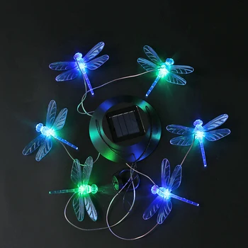 

Dragonfly Design LED Solar Wind Chimes Light Waterproof Color Change Creative Decorative Hanging Windbell Lamp for Home Outdoor