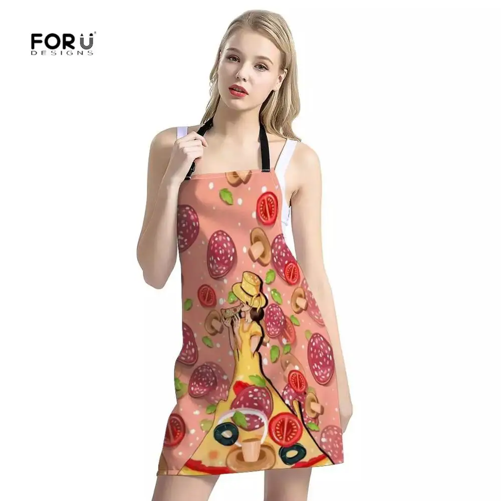 Кухонный Фартук для готовки пиццы FORUDESIGNS с рисунком женские фартуки маслостойкий