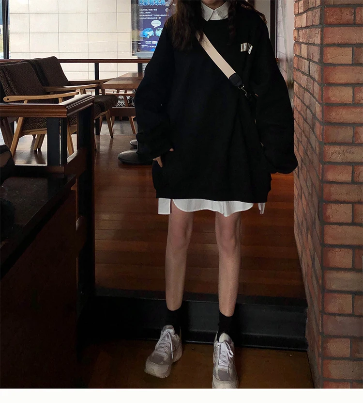 Женская толстовка, осенняя тонкая хлопковая толстовка, Harajuku, повседневная, с буквенным принтом, с длинным рукавом, пуловеры, женская, негабаритная, с капюшоном, спортивный костюм