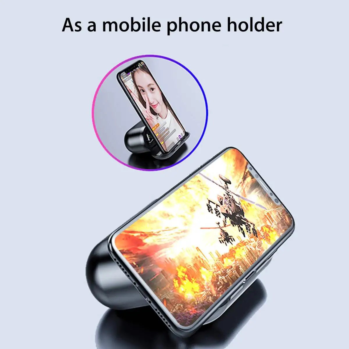 LED Display TWS Wireless Earphone bluetooth 5 0 Sport Waterproof 8D Stereo Earbuds With 1200mAh 2000mAh Power Bank Phone Holder
