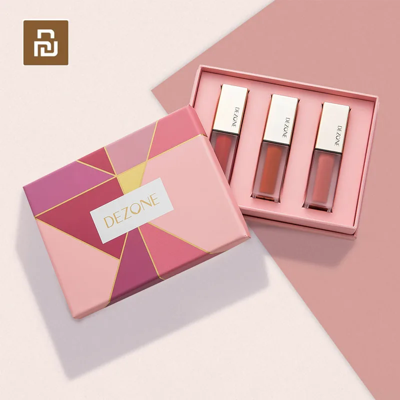 Youpin DEZONE soft silk satin matte lip glaze set Long lasting color Exquisite gift box packaging | Электроника