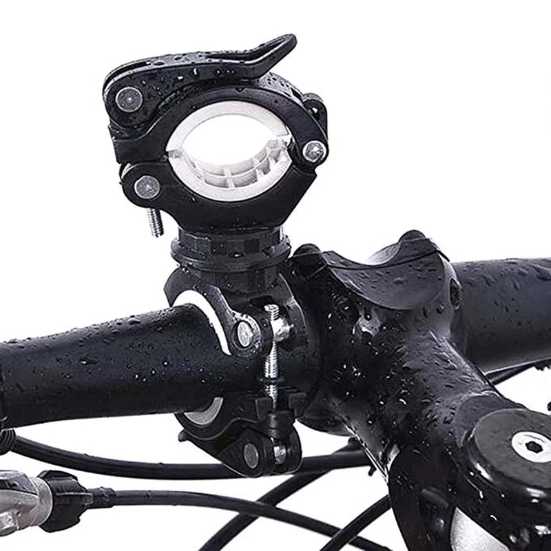 Holder Bracket for Flashlight Lamp Bicycle Front Light Support Outdoor Cycling Bicycle 360 Degree Rotary Bike Light Clip