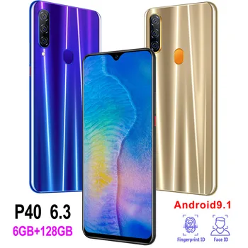 

Smartphone P40 Phone MTK6595 Phones Deca core 6.3inch HD 3G Cell phones 1080*2320 Unlocked cell phones 6GB+128GB 8MP+16MP
