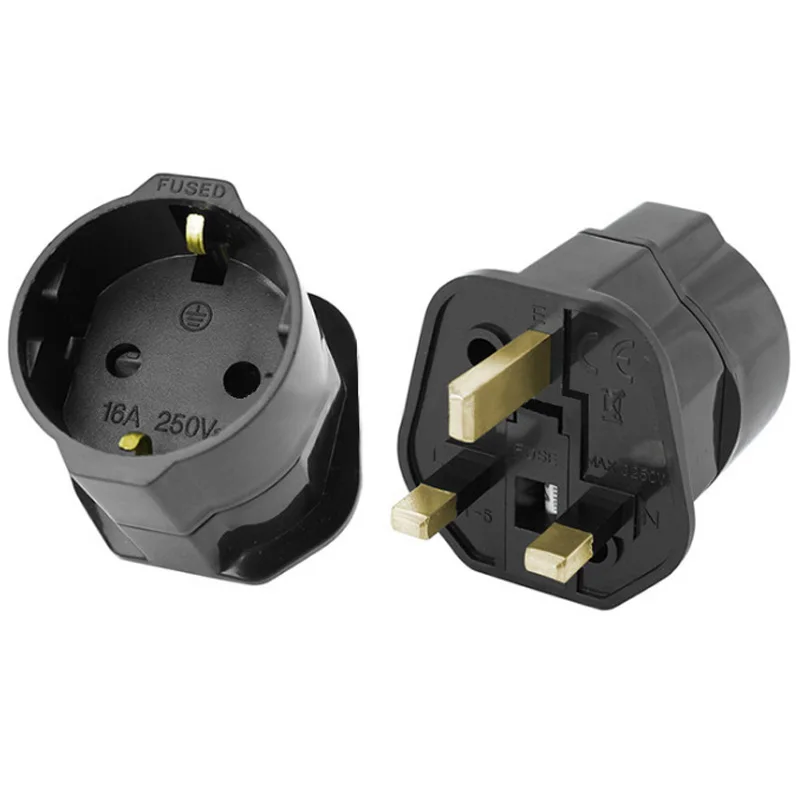 Plug Adapter EU to UK 2 Pin Socket 250V 13A Fused