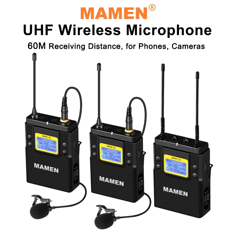 MAMEN UHF Беспроводная микрофонная система 60 м передача данных мониторинг в реальном