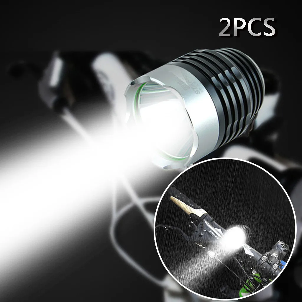 

2Pcs 3000 Lumen XML Q5 Rear Light Adjustable Bicycle Light 100000 hrs Rechargeable Battery Zoom Front Bike Headlight Lamp