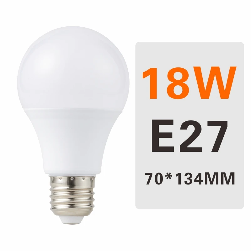 18W E27 Светодиодный ламповый светильник E27 E14 220 В, умная лампочка IC 3 Вт 6 Вт 9 Вт 12 Вт 15 Вт 18 Вт 20 Вт, лампада высокой яркости, Светодиодный точечный светильник Bombilla - Испускаемый цвет: 18W E27