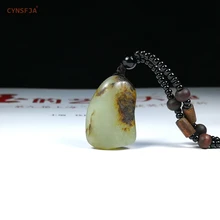 CYNSFJA New Rare Real Certified Natural Chinese Hetian Seed Jade Amulets Raw Stone Jade Pendant High Quality Best Birthday Gifts