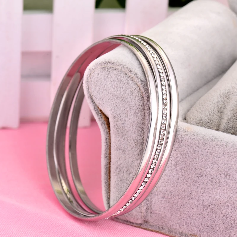 Baoyan,, браслеты из нержавеющей стали, 3 шт./лот, серебряный цвет, женские браслеты, винтажные титановые браслеты для женщин