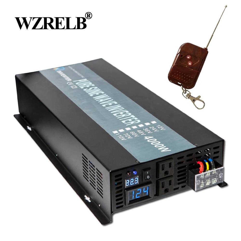 Inverter Solare A Onda Sinusoidale Pura Da 24V A 220V 4000 W12V/48V Dc A 120V/230V/240V Ac Off Grid Power Inverter Converter Telecomando