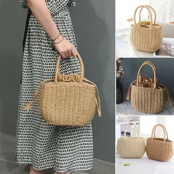 

NEW 2020 Straw Bags for Women Rattan Bag Handmade Woven Beach Bag Bohemia Bali Handbag