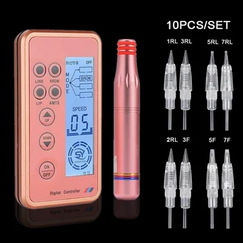 

Tattoo Machine Kit Professional Digital Rotary Tattoo Pen Machine Set Cartridge Needles For Permanent Eakeup Eyebrow Tattoo Body