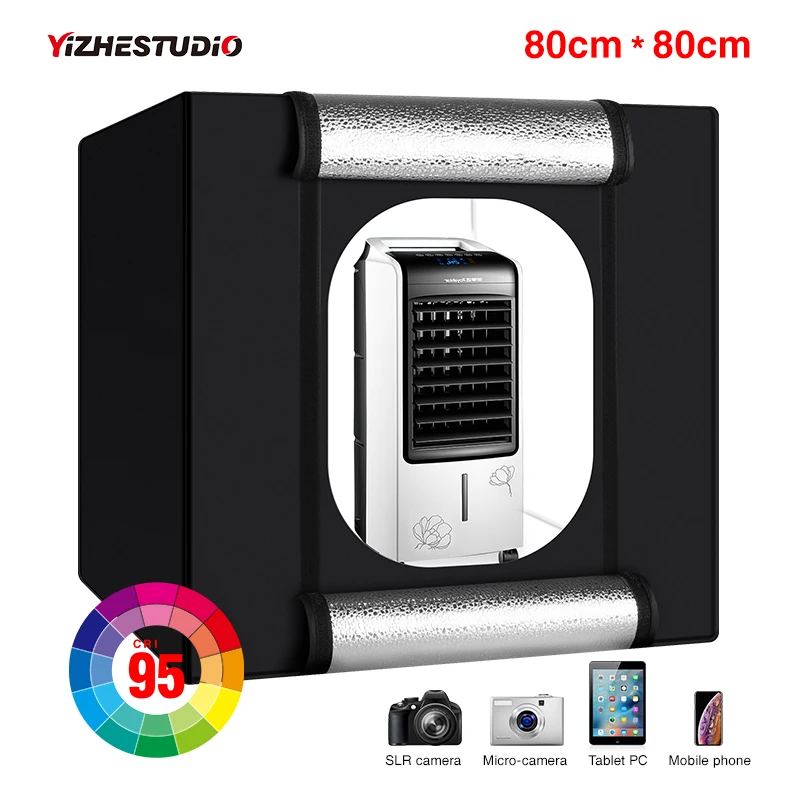 Yizhestudio светодиодный светильник 80*80 см большой студийный фотобокс 32 дюймов складной светильник для фотосъемки