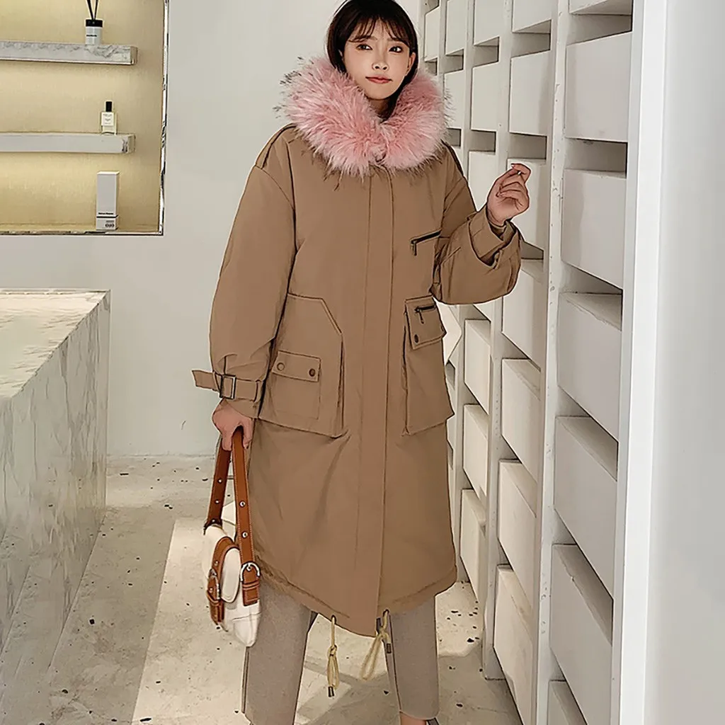 Зимняя куртка для женщин, теплое однотонное плотное пальто с капюшоном, Manteau Femme Winterjas Dames Parka Abrigos Mujer Invierno Kurtka Zimowa damsk