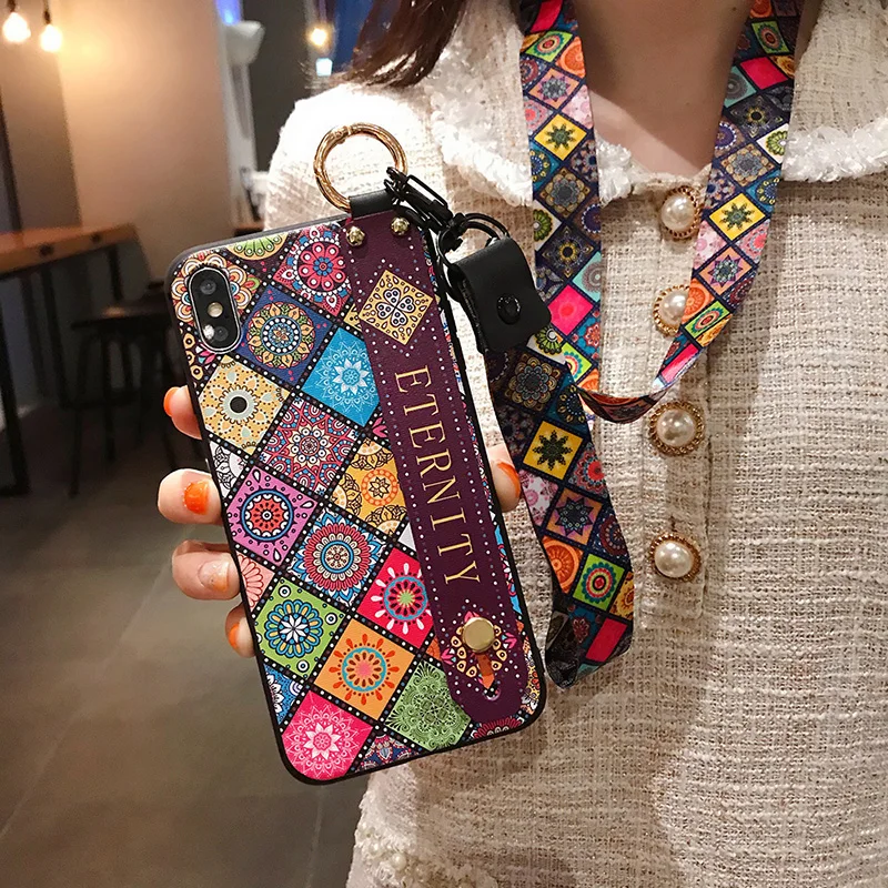 Beautiful Phone Holder Case For huawei mate 10 pro 20 30 lite nova 5i 5t y9 prime 2019 P smart Z plus honor X10 cover | Мобильные