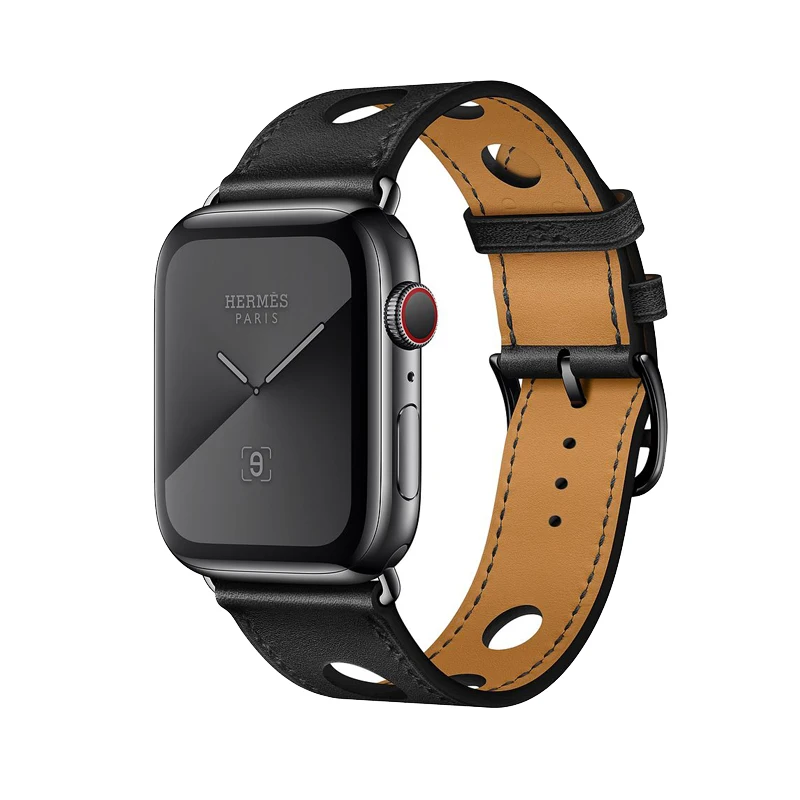 Браслет из натуральной кожи для apple watch band 4 5 44 мм 40 ремешок прочный и iwatch 3/2/1 42 38