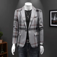 Aliexpress - 2021 New Fashion Brand Men Casual Blazers Autumn New Men’s Plaid Trend Suits Coats Business Wild Plaid Blazers Coat Male S-5XL