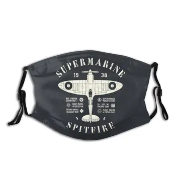 

Supermarine Spitfire Non-Disposable Face Mask with Filter Fighter Plane WW2 Dustproof Respirator Mouth Muffle