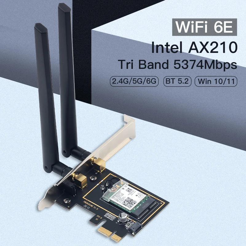 FV-AX3000 WiFi6 Intel AX200 Dual Band 2.4G/5G PCIe Wifi Network Card For Bluetooth 5.2 AX210NGW 6G Wi-Fi 6E Card For PC Win10/11 wifi card for pc Network Cards