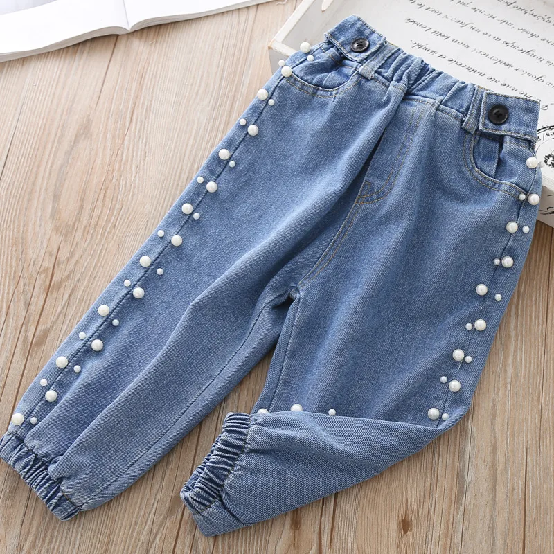 Thunderers/ модные детские джинсы для девочек, джинсовые детские штаны-шаровары весенне-осенняя Повседневная джинсовая одежда для малышей от 24 месяцев до 6 лет