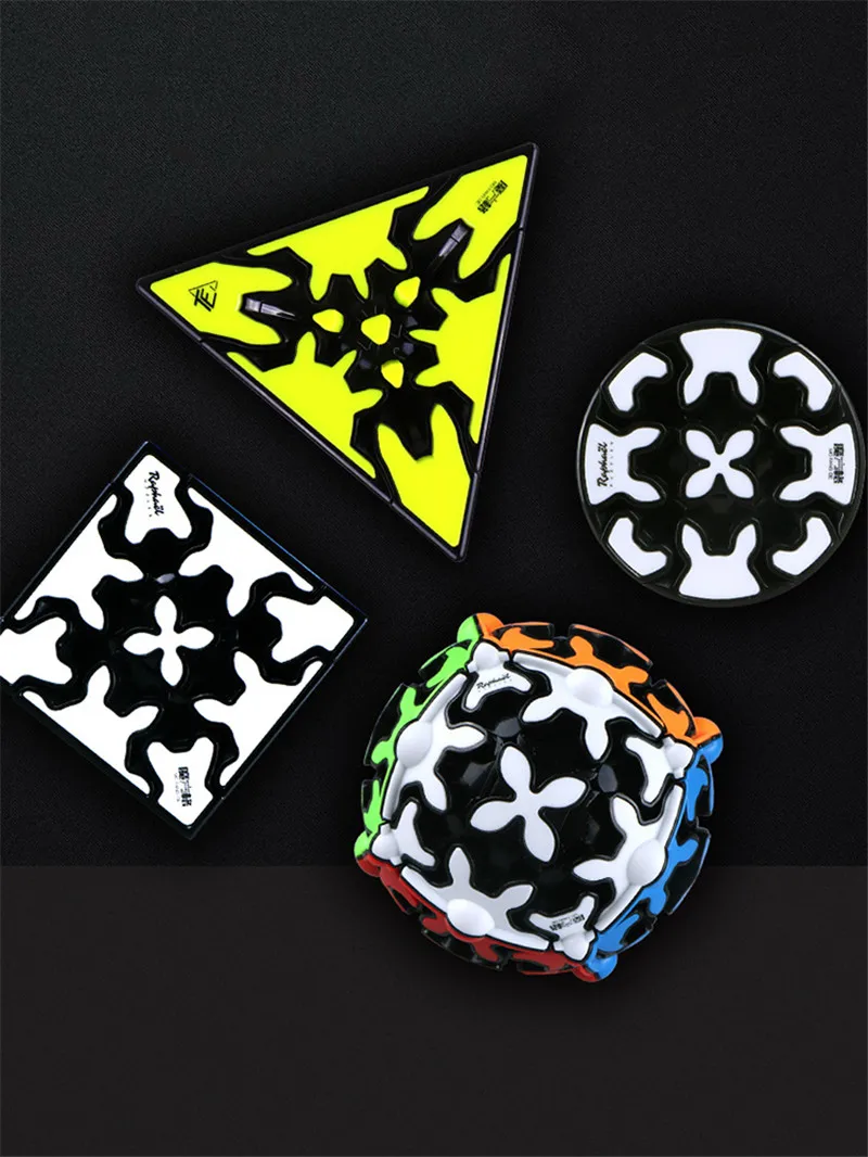 Cubo para Crianças Qiyi Engrenagem Cubo Mágico Profissão Suave Velocidade Cilindro Bola Cor Adesivos Quebra-cabeça Educação Brinquedos 3x3x3 7 velocidade cubo cilindro bola cor adesivos engrenagem