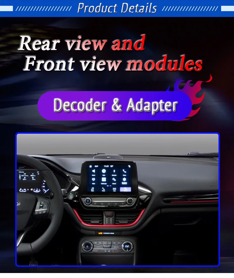 Rear View Parking Camera Module For Ford kuga 2012~2020 Decoder Connect Original Upgrader System Screen Reverse Camera Adapter cfxfc