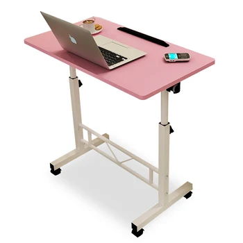 

Desk type household notebook computer table, simple and modern mobile desk belt wheel lifting bedside table-on table