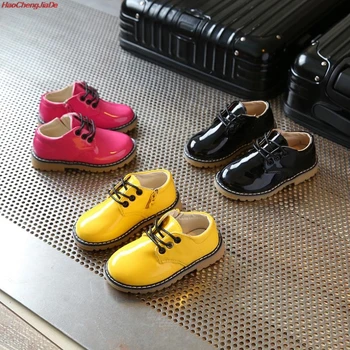 

Children Martin Boots PU Leather Waterproof Girls Boots Winter Lace-Up Non-slip Kids Boys Shoes Kids Snow Boots