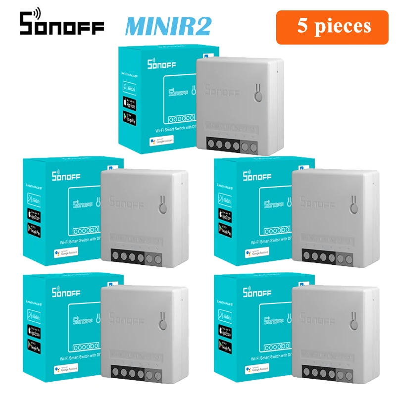 SONOFF MINIR2 Wifi DIY Switch Mini R2 2 Way Modules eWeLink APP Wireless Remote Control Work with Alexa Google Home Automation 