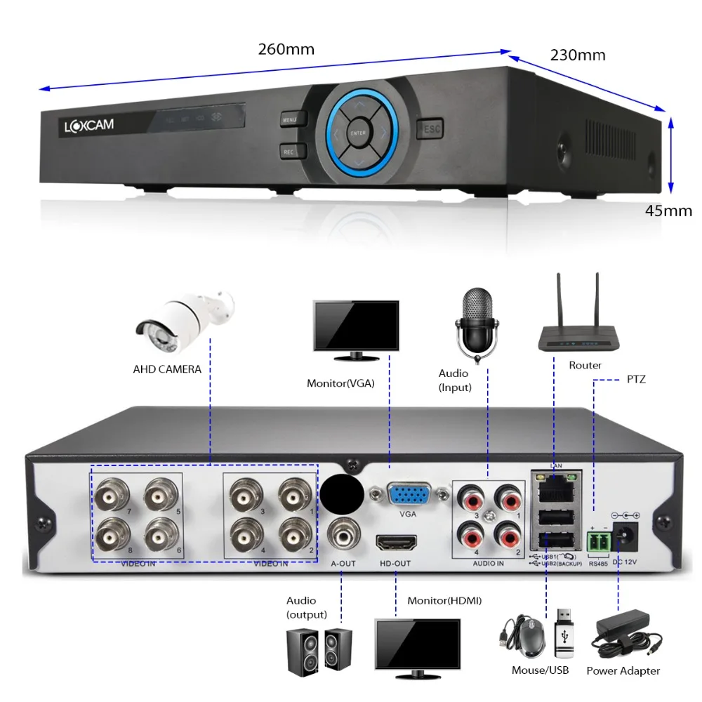 LOXCAM 8CH 4K Ultra HD CCTV DVR система h.265+ 8MP IP66 металлическая внутренняя наружная Антивандальная камера комплект система видеонаблюдения ТБ