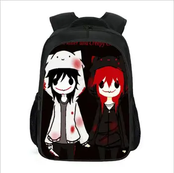 

Children's school bags Funny Graphic print creepypasta Backpack men School bags Women bag Travel laptop bag