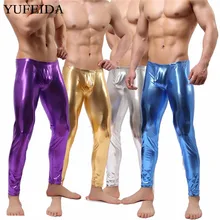 Мужские леггинсы, длинные кальсоны, сексуальные длинные штаны, брюки, повседневные, Homme, костюм, блестящие, тонкие, для фитнеса, сцены, вечерние, для танцев, Клубная одежда, низ