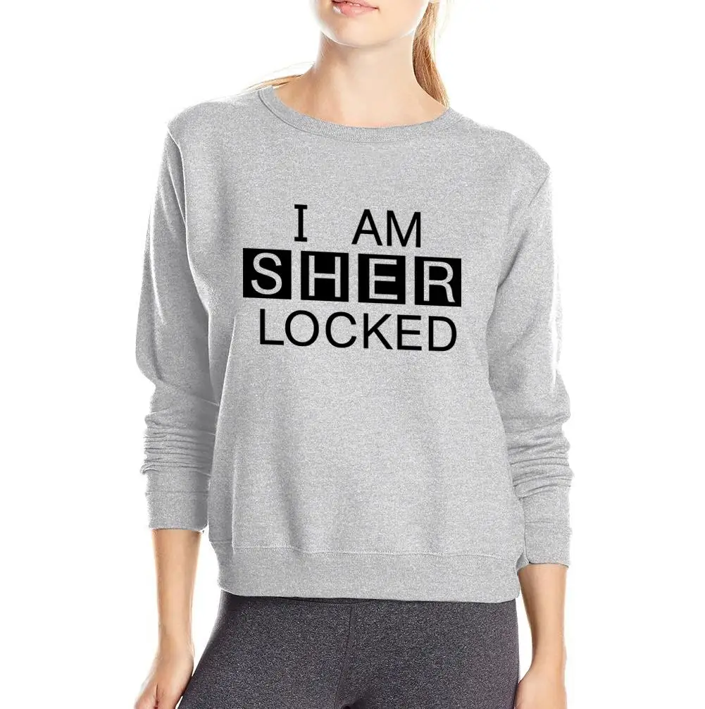 Для фанатов фильмов, Шерлок Холмс, толстовки с надписью I Am Sher locked, Женская толстовка, новинка, Весенняя флисовая брендовая одежда