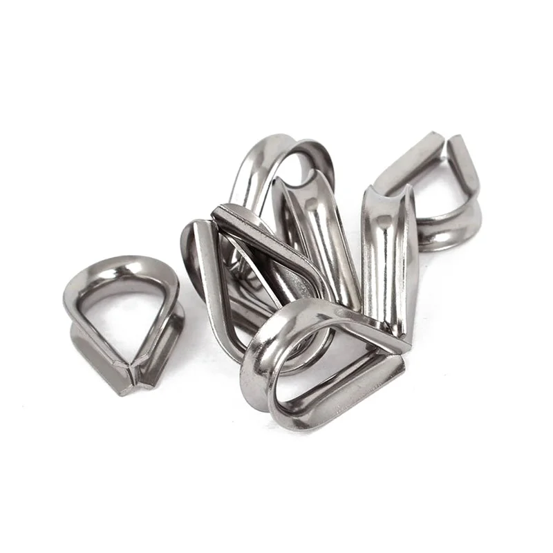 Нержавеющая сталь 6 мм стальной трос Thimbles Серебряный тон 10 шт