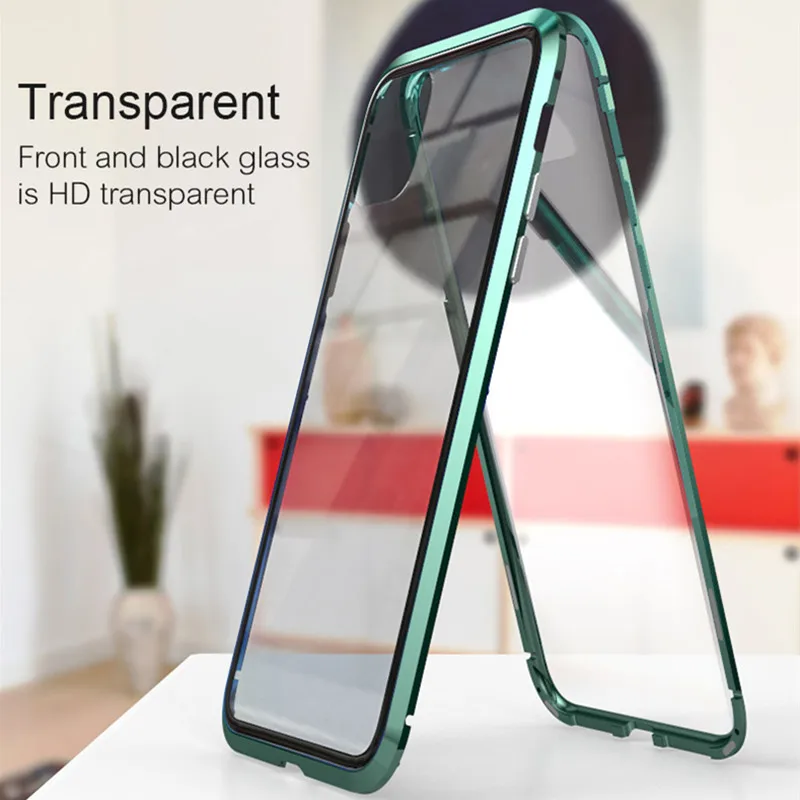 Phone Case Metal Magnetic Adsorption Flip For iPhone 16E 16 Pro Max etc