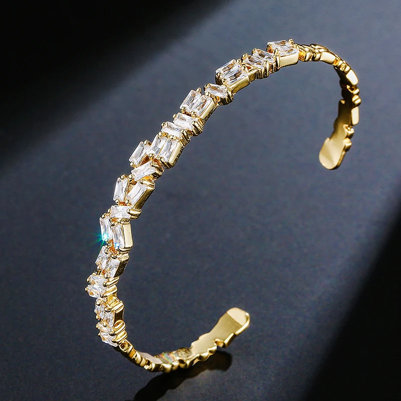 Gold Color UILZ Лидер продаж высокое качество кубический циркон браслеты для женщин Девушка ювелирные изделия подарок UB153 - Окраска металла: Gold Color