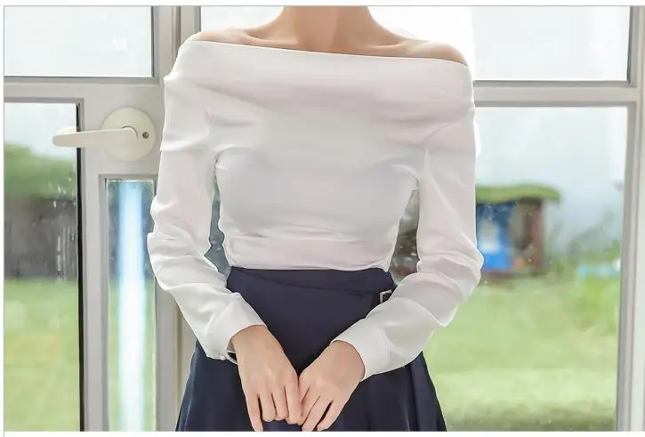 Top Комплект из 2 предметов, костюмы, женское элегантное сексуальное осеннее платье с открытыми плечами, рубашка, топ, узкое облегающее платье, юбка, офисные костюмы, комплект - Цвет: Top