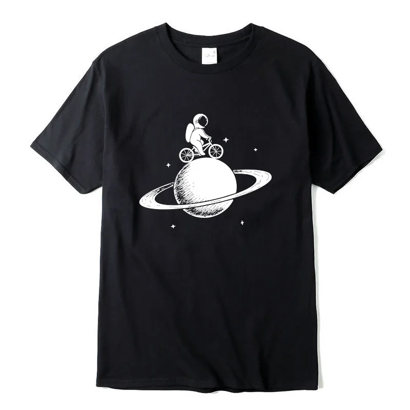 FIFY STORE T-shirt col rond 100% coton. Astronaute à Vélo  