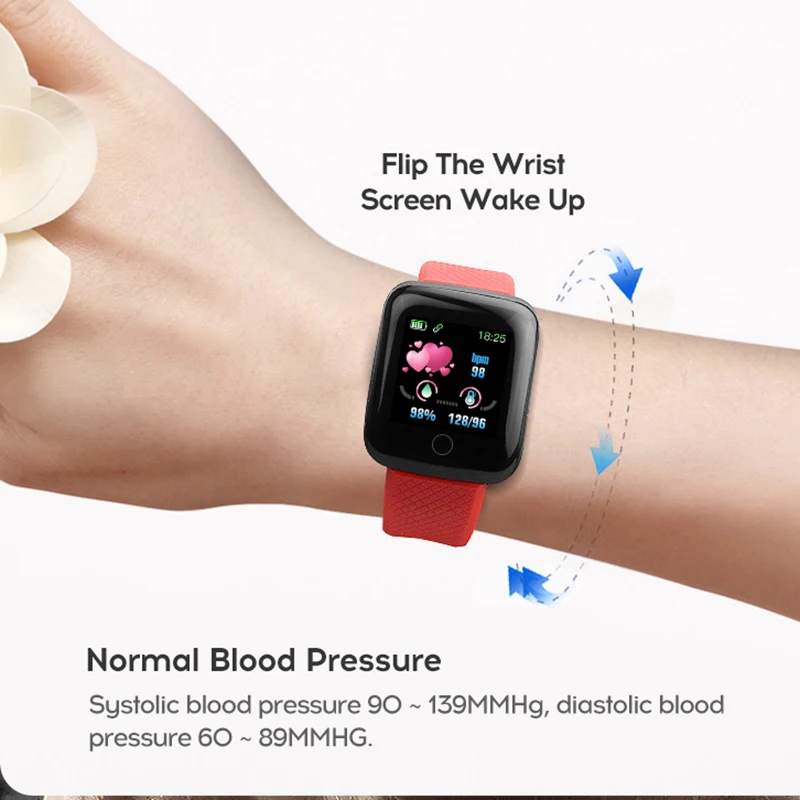 TEZER 116 Plus Smart Watch Men Heart Rate Monitor Waterproof Fitness Tracker Pedometer Women Bracelet Wristband Call Reminder